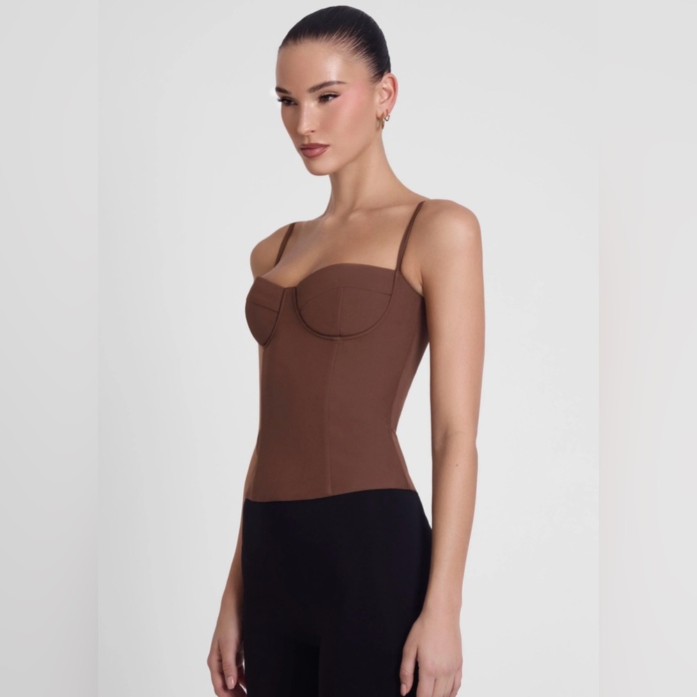 Leau Clothing Bali bustier corset top- Brown, US M - Picture 4 of 11